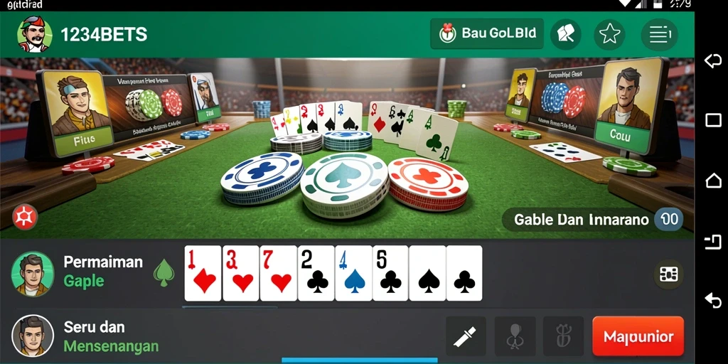 Screenshot gameplay seru Gaple di 1234BETS.