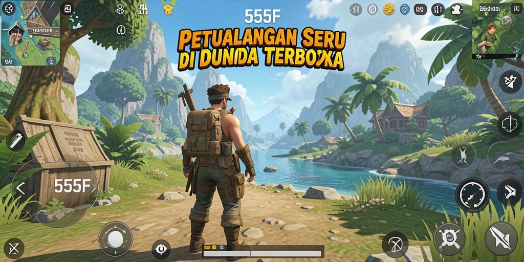 Tangkapan layar menunjukkan petualangan seru di dunia terbuka 555F.