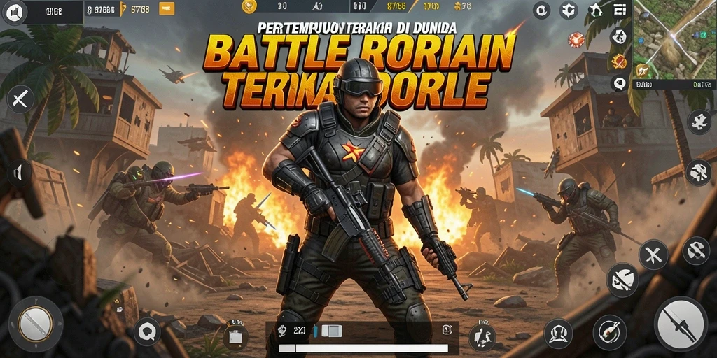 Gameplay seru dalam pertempuran Battle Royale di 8768.