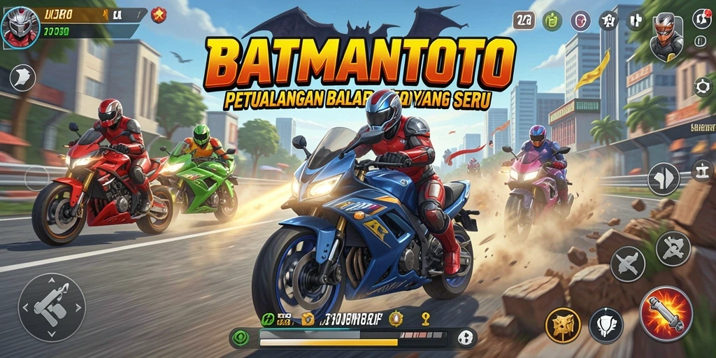 Tampilan gameplay mendebarkan dalam balapan motor.