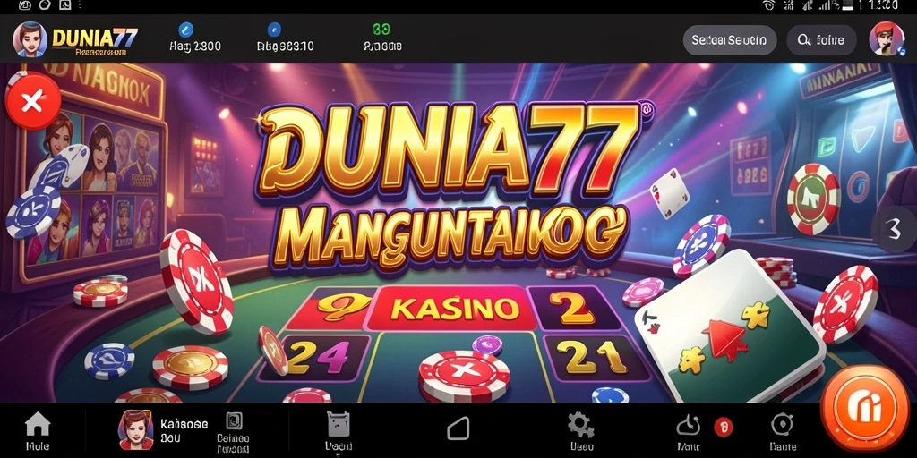 Screenshot gameplay DUNIA77 menampilkan momen seru bermain Kasino.