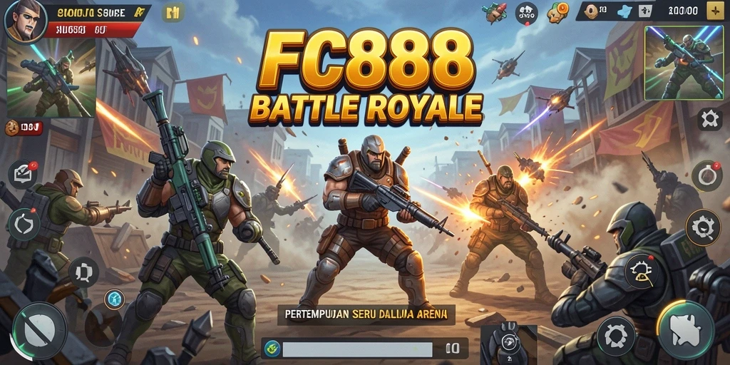 Tampilan gameplay seru di arena Battle Royale FC888.