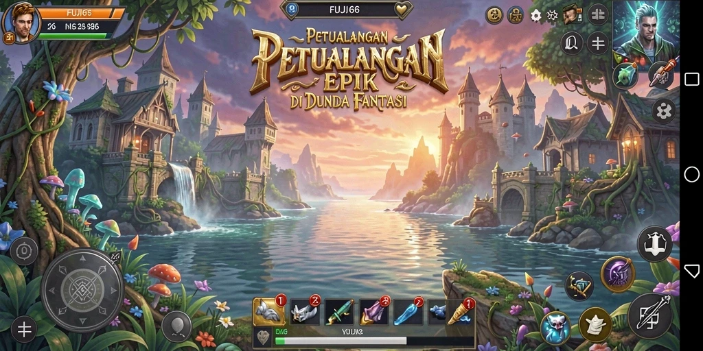 Tampilan menakjubkan dari gameplay FUJI66 dengan karakter beraksi.