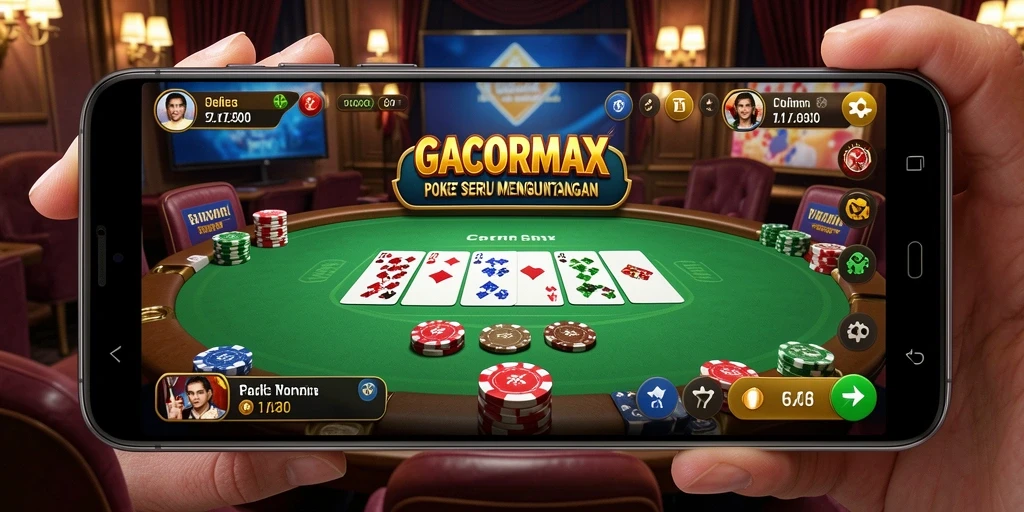 Tampilan gameplay Poker yang seru dan menarik di GACORMAX.
