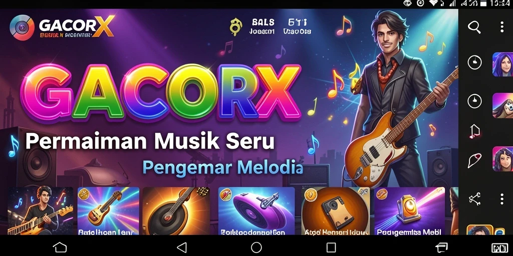 Tampilan menarik dari gameplay GACORX dengan berbagai alat musik.