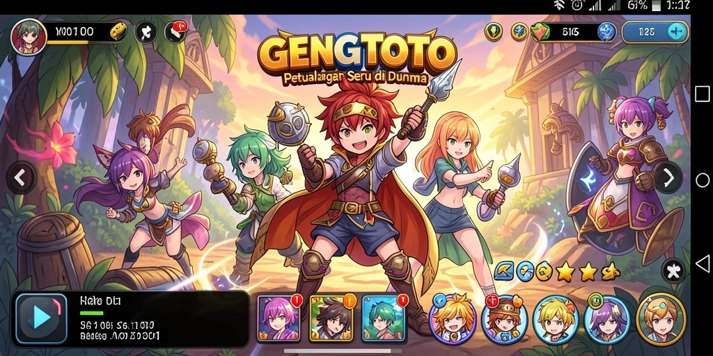 Gameplay GENGTOTO yang penuh warna dan karakter menawan.