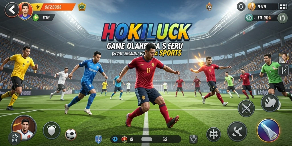 Screenshot utama HOKILUCK menunjukkan pertandingan seru dalam olahraga.