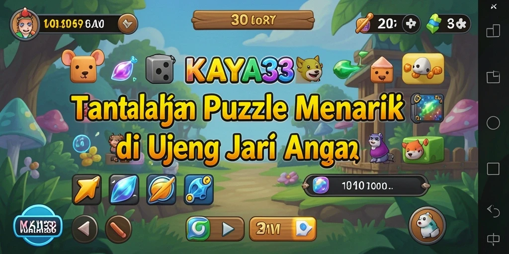 Screenshot gameplay KAYA33 menunjukkan puzzle yang menarik dan menantang.