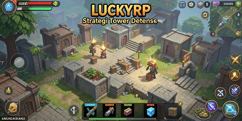 Gameplay menantang di LUCKYRP tampil memukau dengan strategi Tower Defense.
