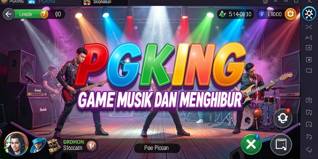 Screenshot gameplay PGKING menampilkan pengalaman musik yang menghibur.