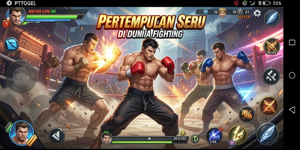 Screenshot gameplay PTTOGEL yang menampilkan aksi bertarung yang mendebarkan.