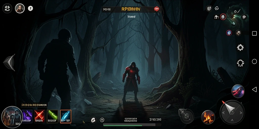 Screenshot gameplay RPIDWIN yang menampilkan suasana menegangkan dan menakutkan.